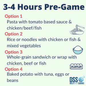 Football nutrition for match preparation